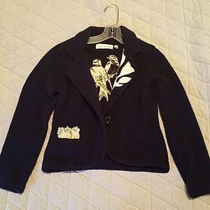 Dark navy knit blazer
